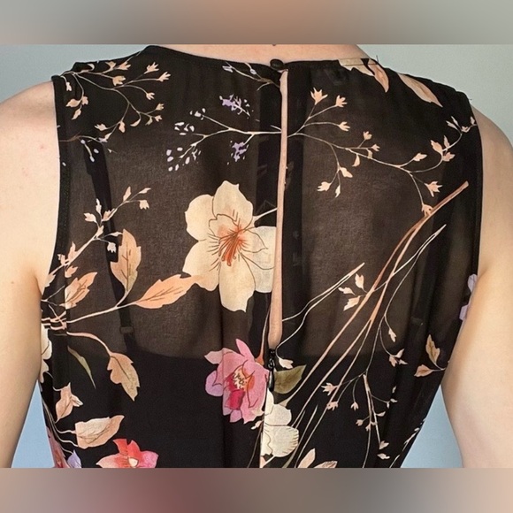 Calvin Klein A Line Floral Midi Dress with Separate Slip Size 12 - Picture 12 of 14